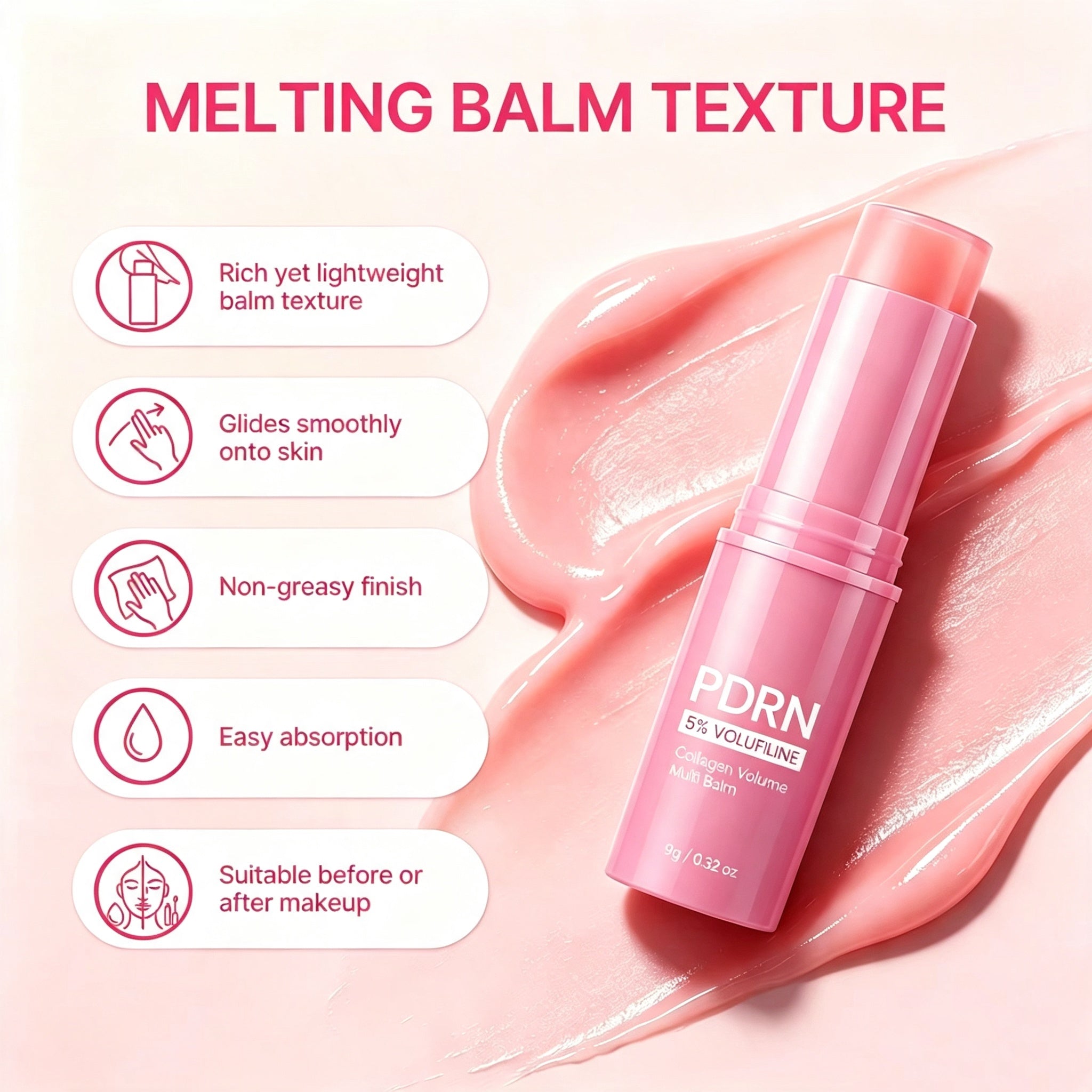 PDRN Collagen Volume Multi Balm | 5% Volufiline Plumping Solid Balm Private Label Custom