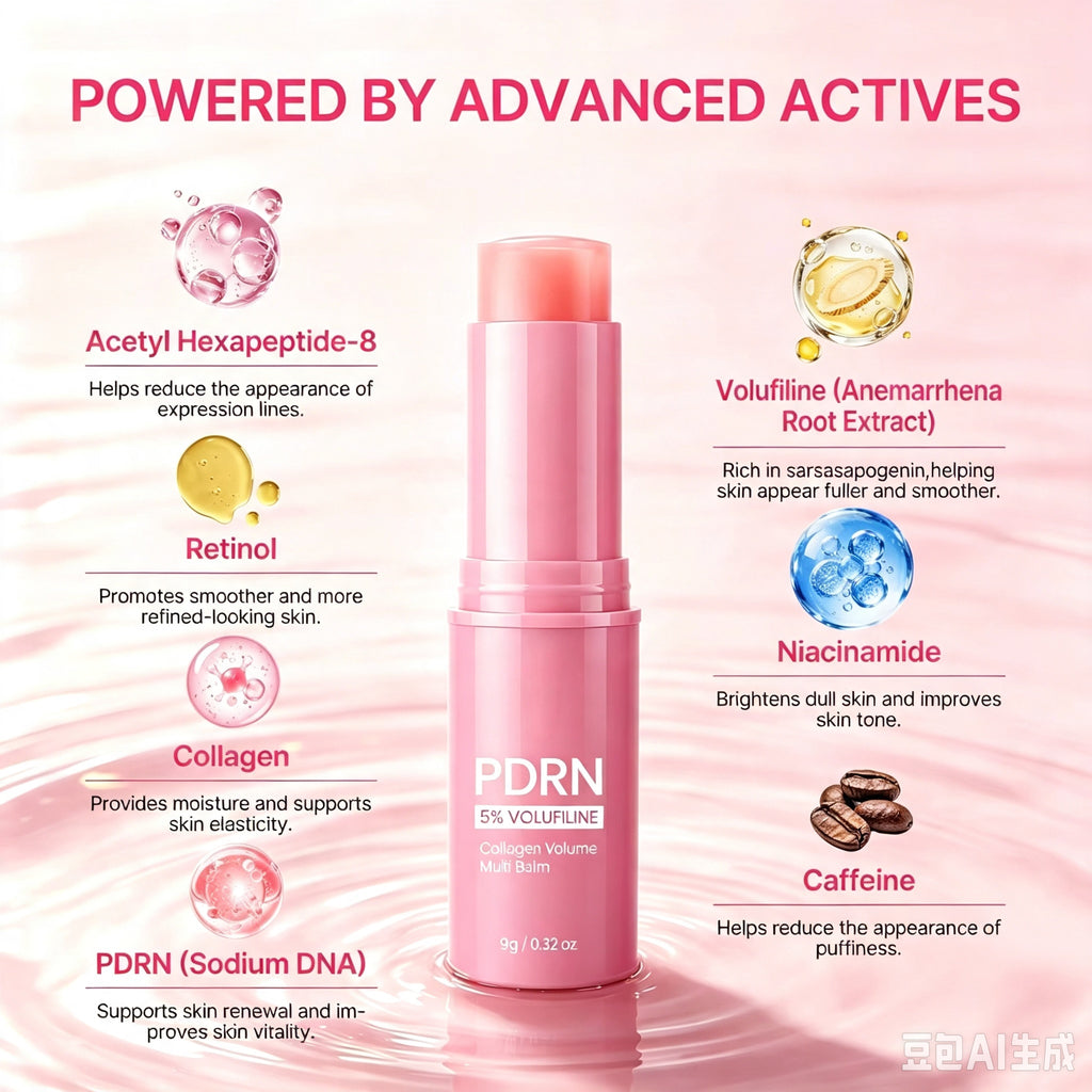 PDRN Collagen Volume Multi Balm | 5% Volufiline Plumping Solid Balm Private Label Custom