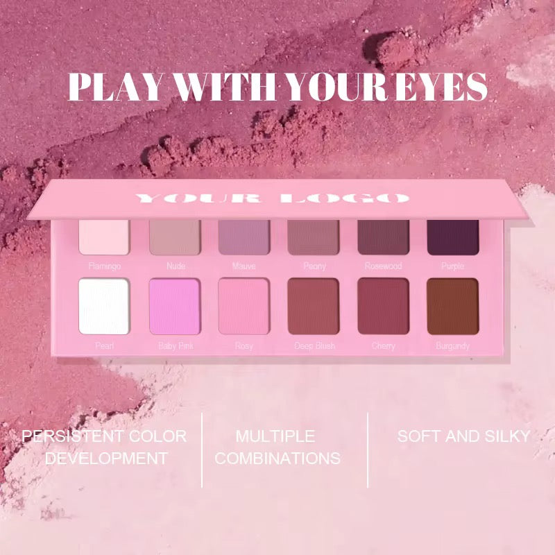 Vegan High Pigment Pink Matte Eyeshadow Palette Private Label