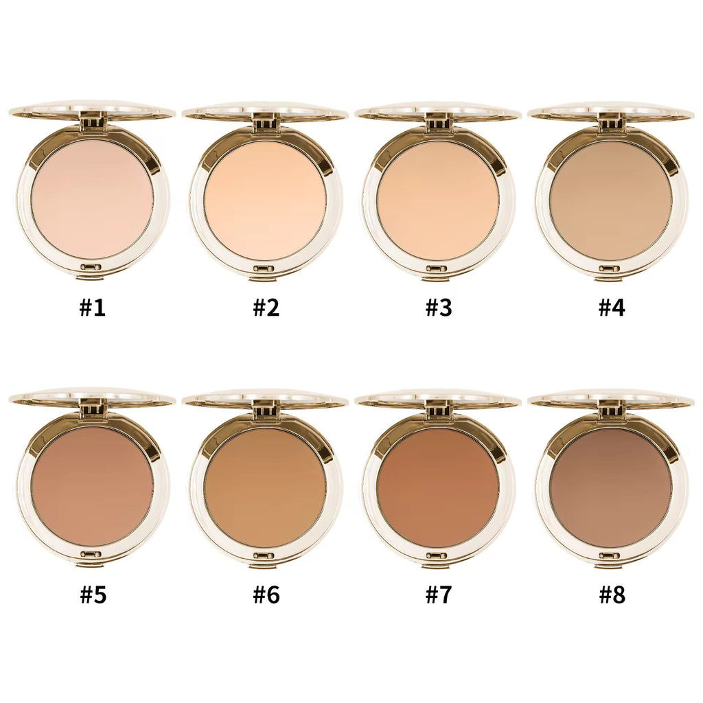 Private Label Long Lasting Foundation Compact Powder 8 Shades Custom Logo Cosmetics